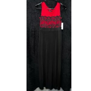 Elegant Red and Black Dress